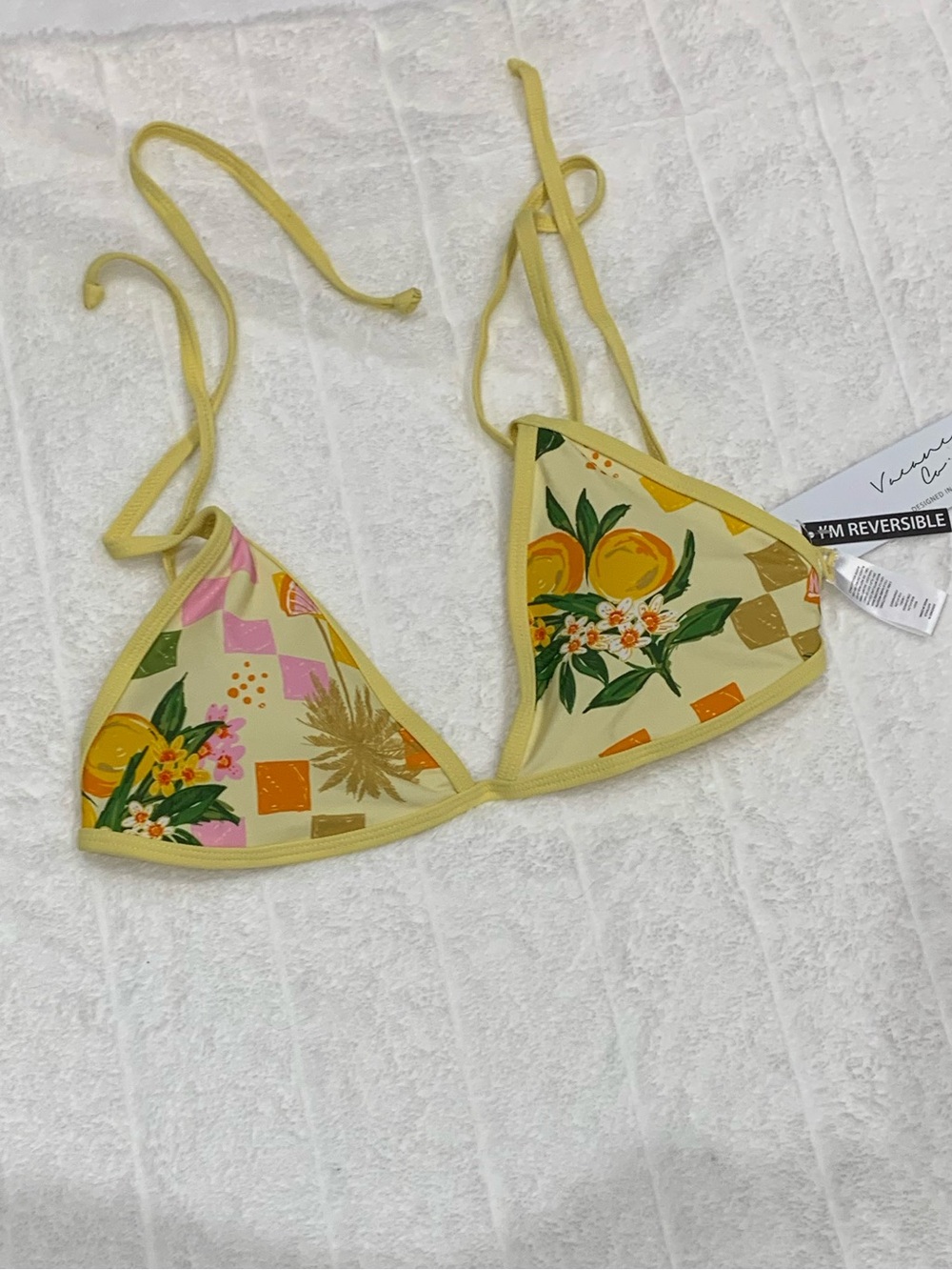 Reversible Yellow Women's Bikini Top